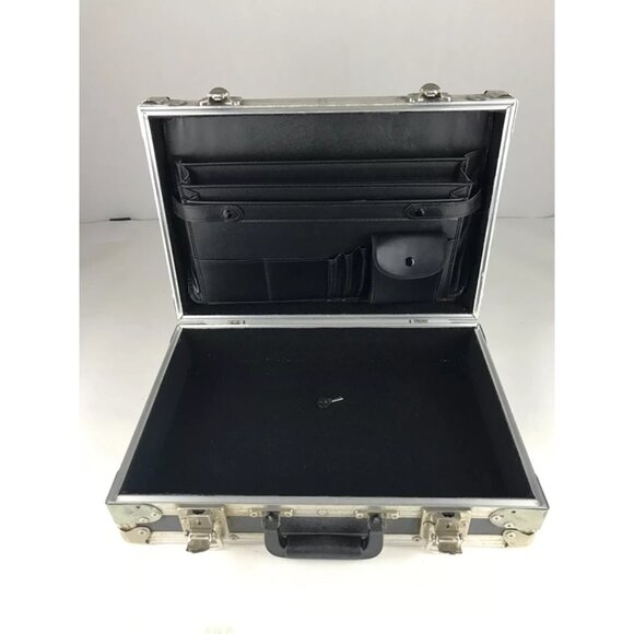 King Kase Unisex Gray Silver‎ Inner Pockets Divider Top Handle Briefcase Bag - Picture 7 of 10